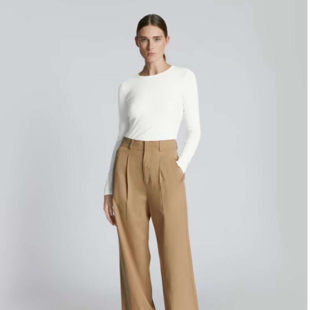 Everlane Supima Micro Rib Long Sleeve Crew - Size S